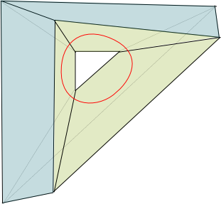 Cut in Holed Polyhedron